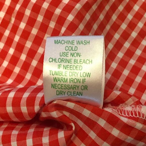Lilly Pulitzer Red and White Gingham Plaid Long Sleeve Button Down Shirt Size 2 - Picture 12 of 15